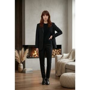 Lauren Ralph Lauren Pinstripe Blazer Black Womens Size 6P (Small Flaws)
